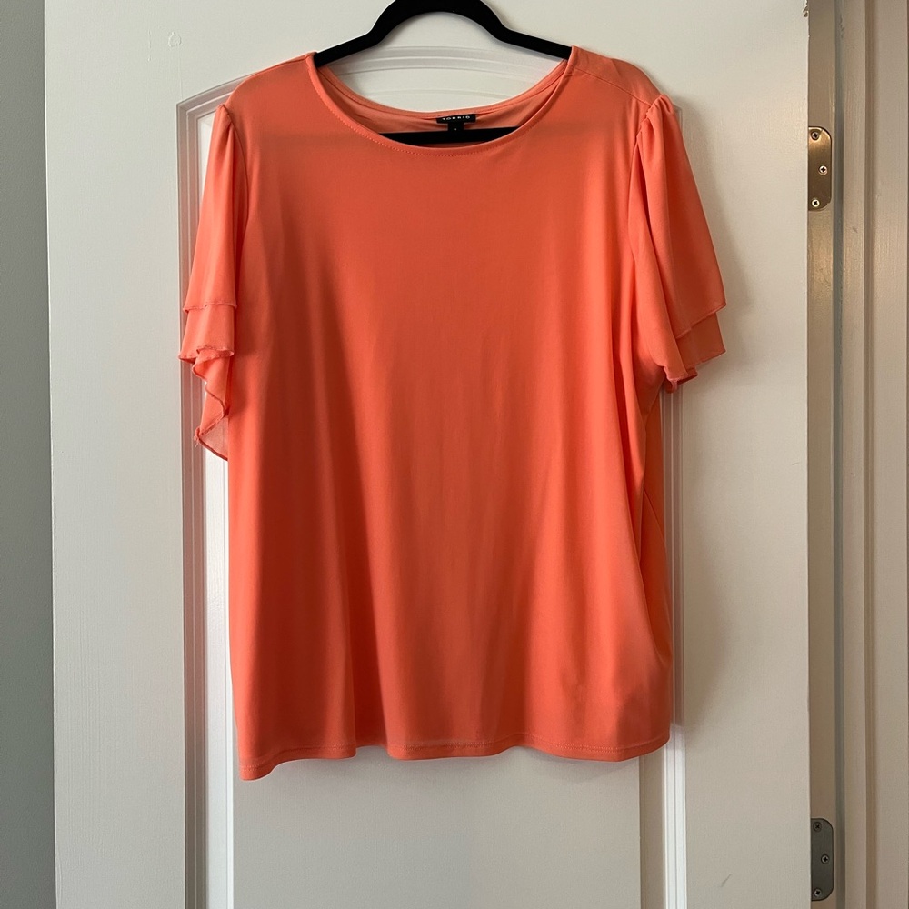 Torrid Orange T-Shirt Blouse with Short Sleeves